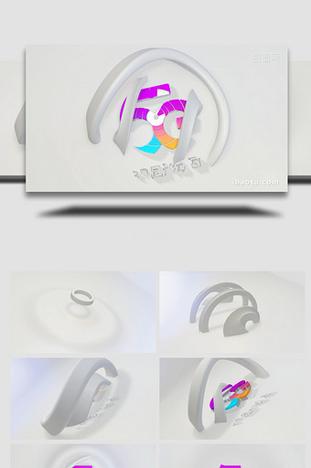 3D圆形抽象标志动画LOGO片头AE模板图片