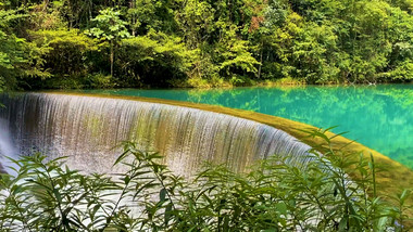 自然山水风光瀑布水流湖泊森林实拍