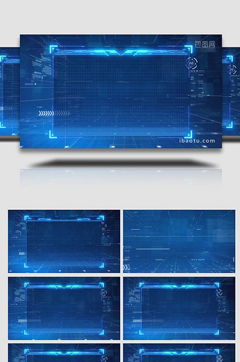 科技蓝色框粒子背景视频图片