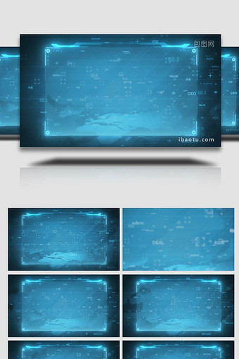 蓝色科技框大数据背景视频图片