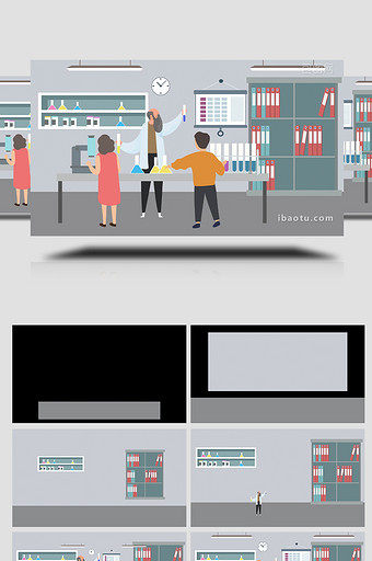 易用卡通mg动画实验室老师学生科学实验图片