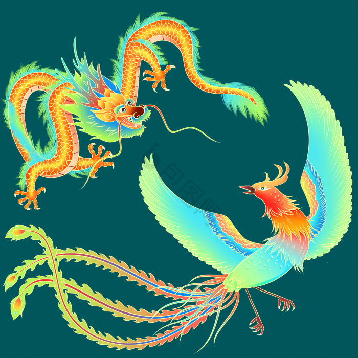龙凤插画图片下载-包图网