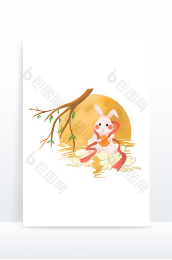 中秋节月饼玉兔月亮图片