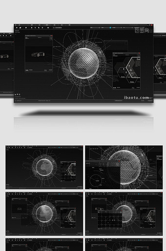 科技粒子HUD全息模仿电脑屏幕界面背景图片