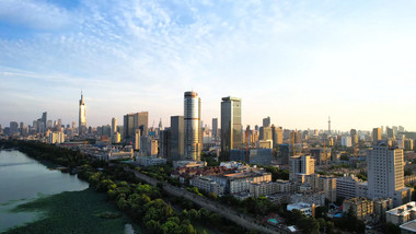 城市地标南京城市天际线高楼大厦紫峰4K