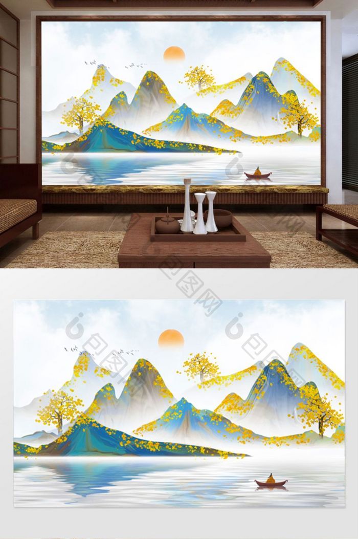 最新创意中国风家庭电视背景墙