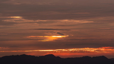 自然震撼日落夕阳天空云层晚霞延时