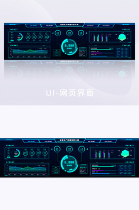 科技生产后台可视化大数据大屏界面