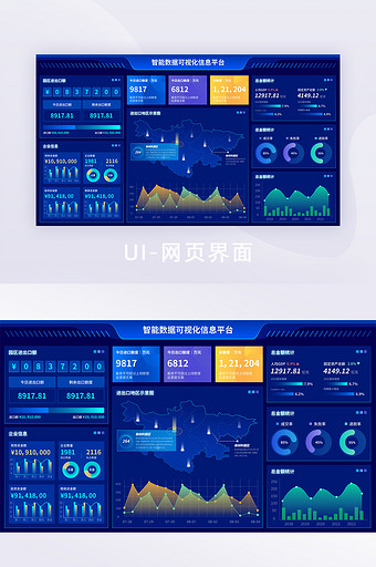 科技智能可视化大数据操作后台系统网页界面图片