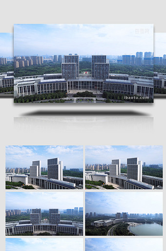 大气城市地标无锡市政府大楼市民广场4K图片