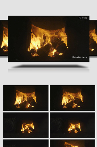 自然火焰熊熊燃烧4K视频素材图片