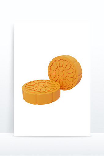中秋节美食月饼3D元素图片