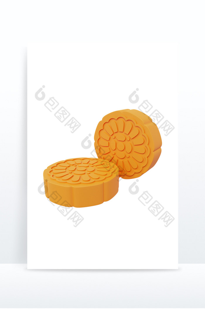 中秋节美食月饼3D元素图片图片