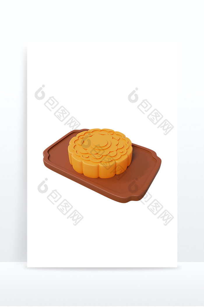 中秋节美食月饼3D渲染元素图片图片
