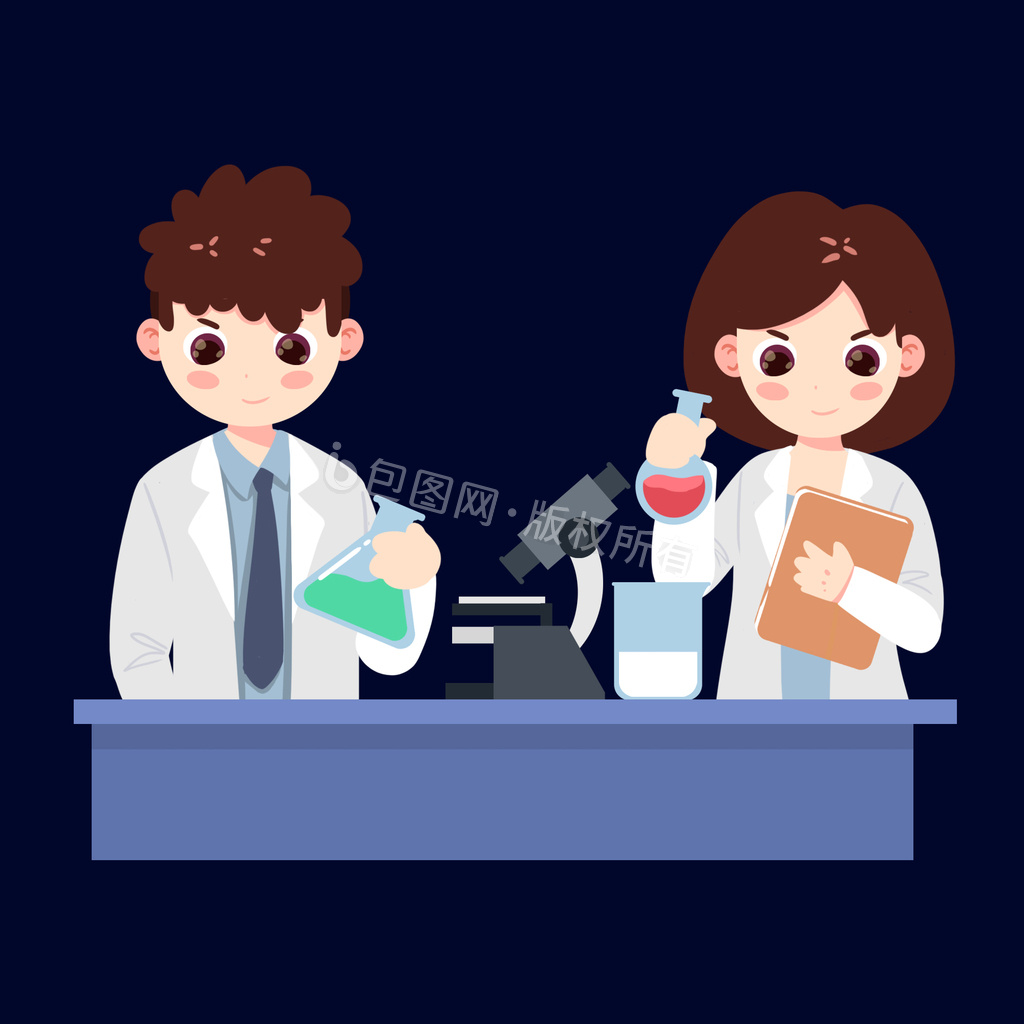 卡通科学实验科学家gif动图下载-包图网