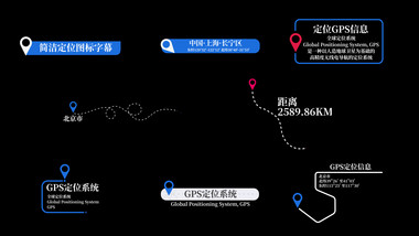 8组简洁简约GPS定位图标字幕