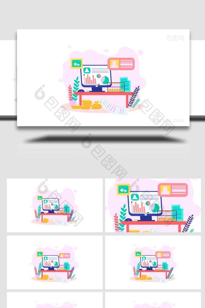 商务卡通类办公财务金融MG动画