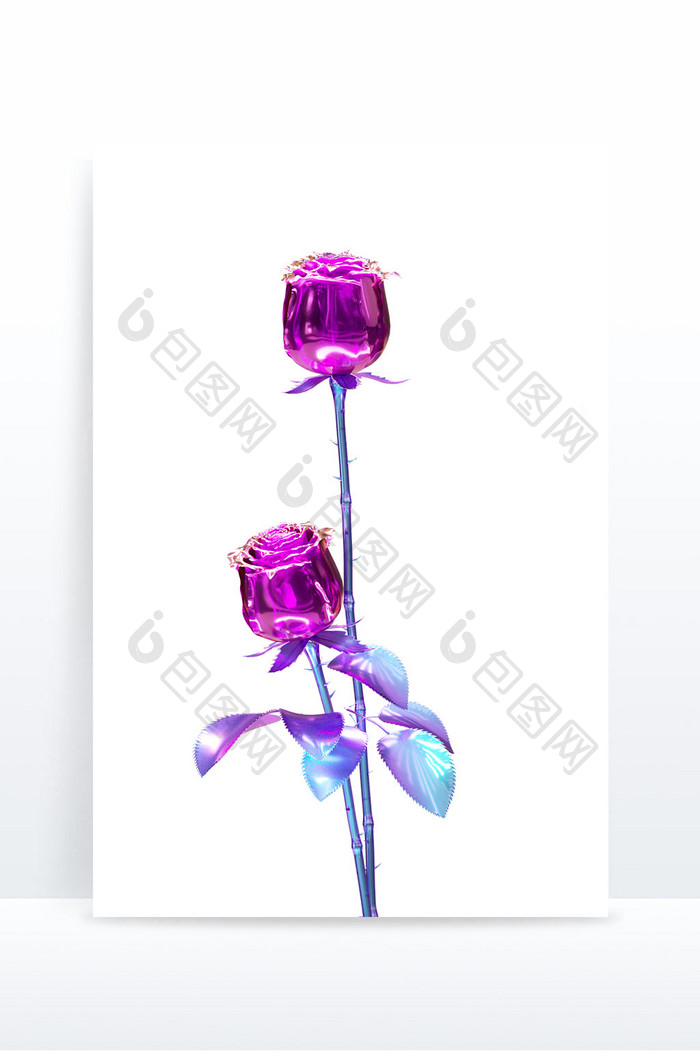 紫色卡通酸性玫瑰