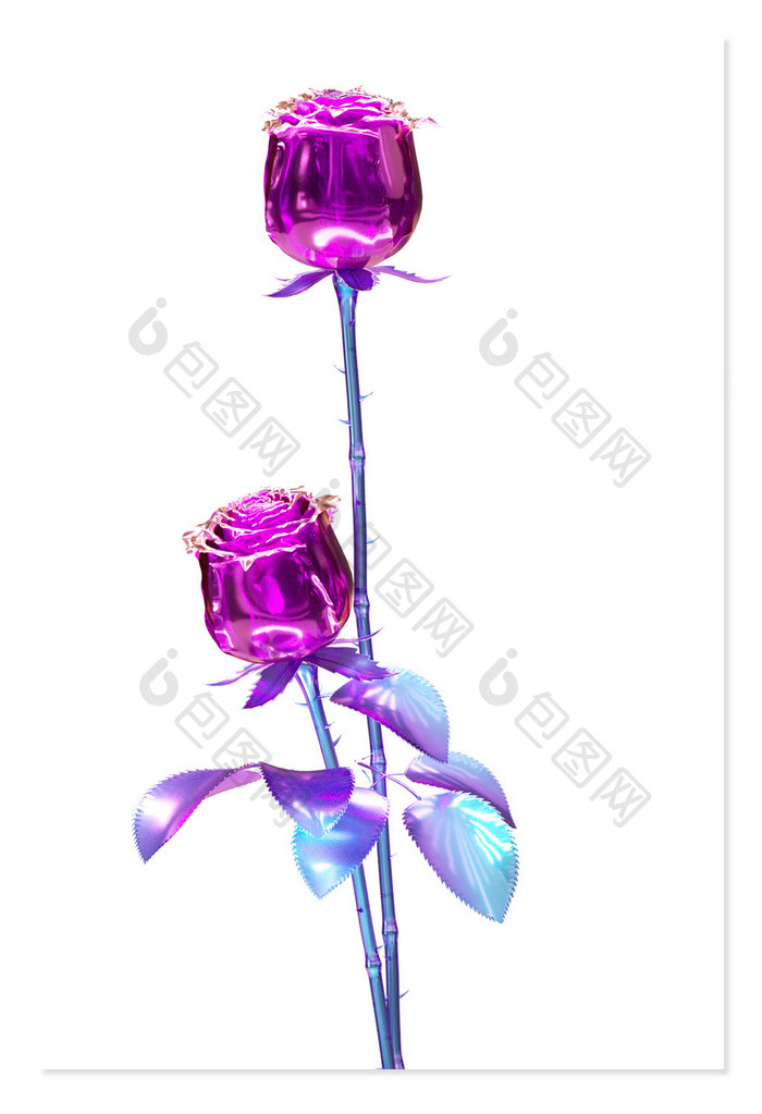 紫色卡通酸性玫瑰