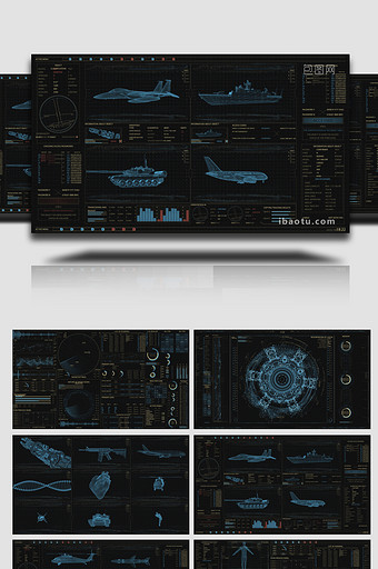 科技HUD元素军事AE模板图片