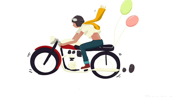 易用卡通mg动画男孩骑摩托兜风