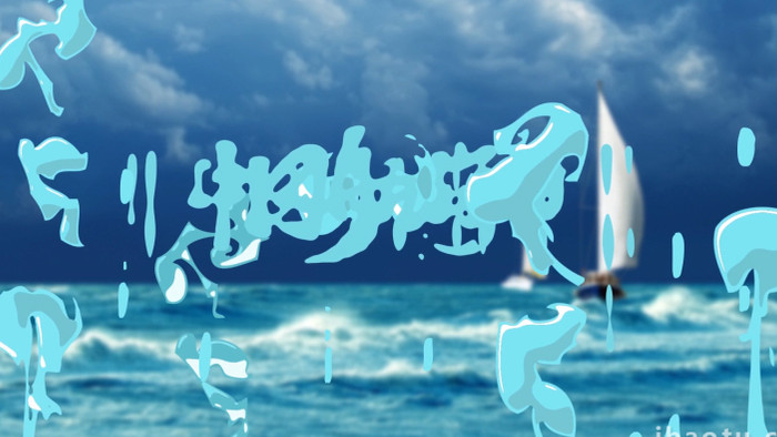 手绘海浪logo动画AE模板