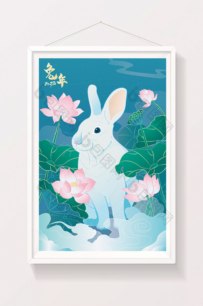 2023兔年中国风插画