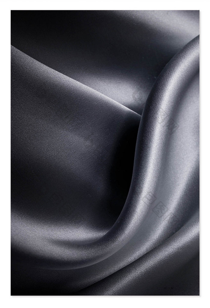 简约质感纹理黑色丝绸褶皱背景