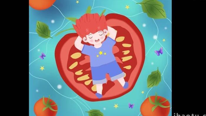 卡通西红柿人物环境自然MG动画