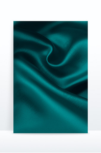 绿色丝绸纹理褶皱布艺背景图片