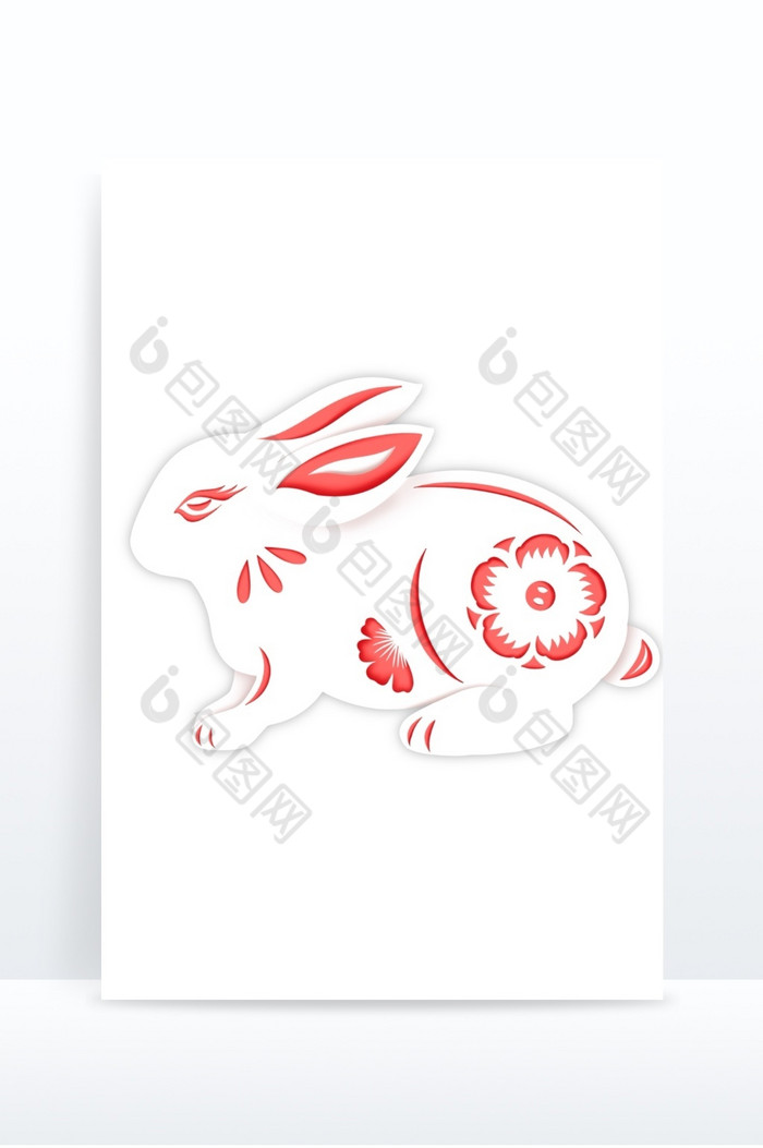 兔子兔年花纹图片图片