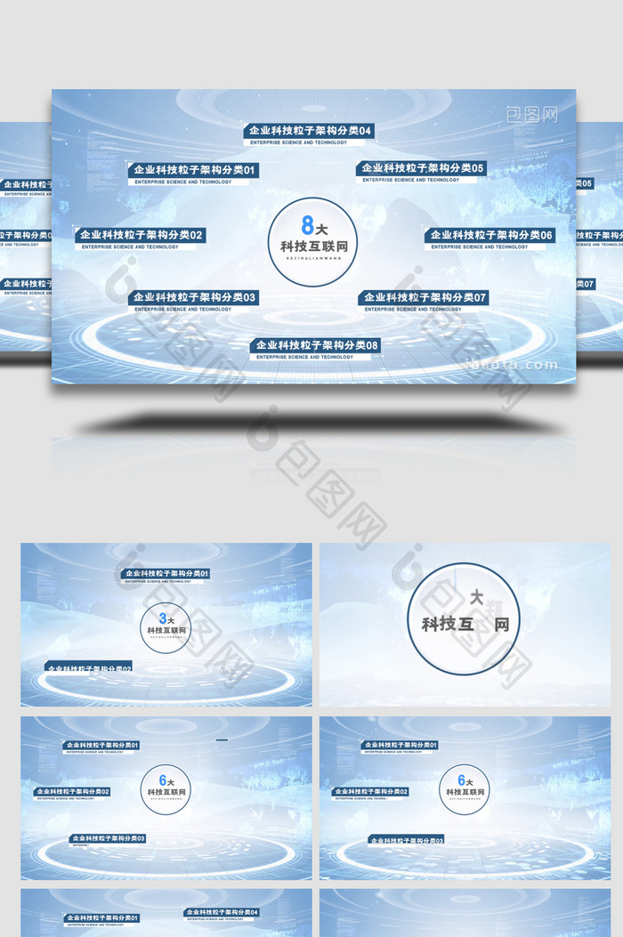 科技企业粒子架构分类 AE模板