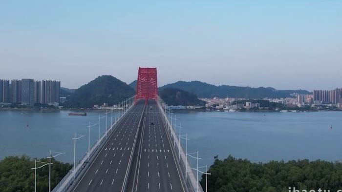 城市地标航拍广东南沙明珠湾大桥