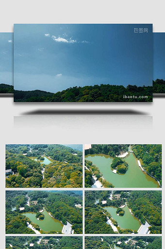 自然风景航拍秋天森林湖泊自然景图片