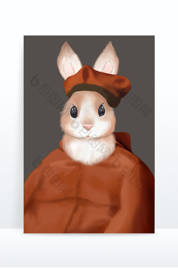 主教兔子创意世界名画