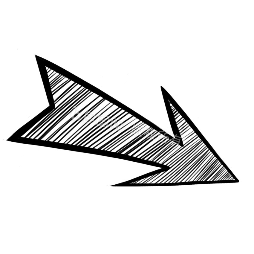 黑色手绘箭头向下点击引导