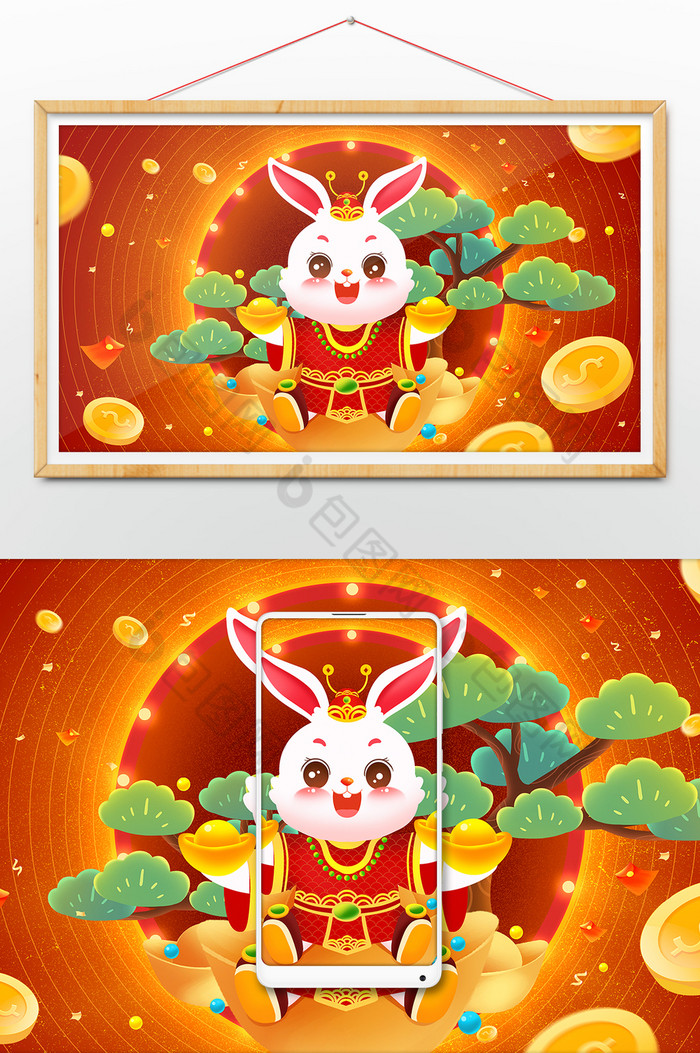 兔年春节新年图片