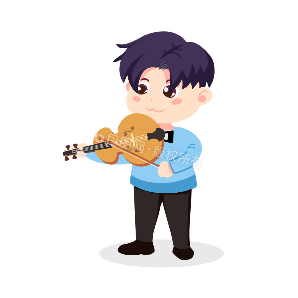 拉小提琴的小男孩gif动图下载-包图网