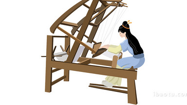易用卡通mg动画古法女人织布