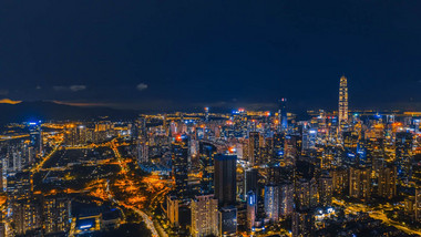 大气深圳福田城市夜景8K延时