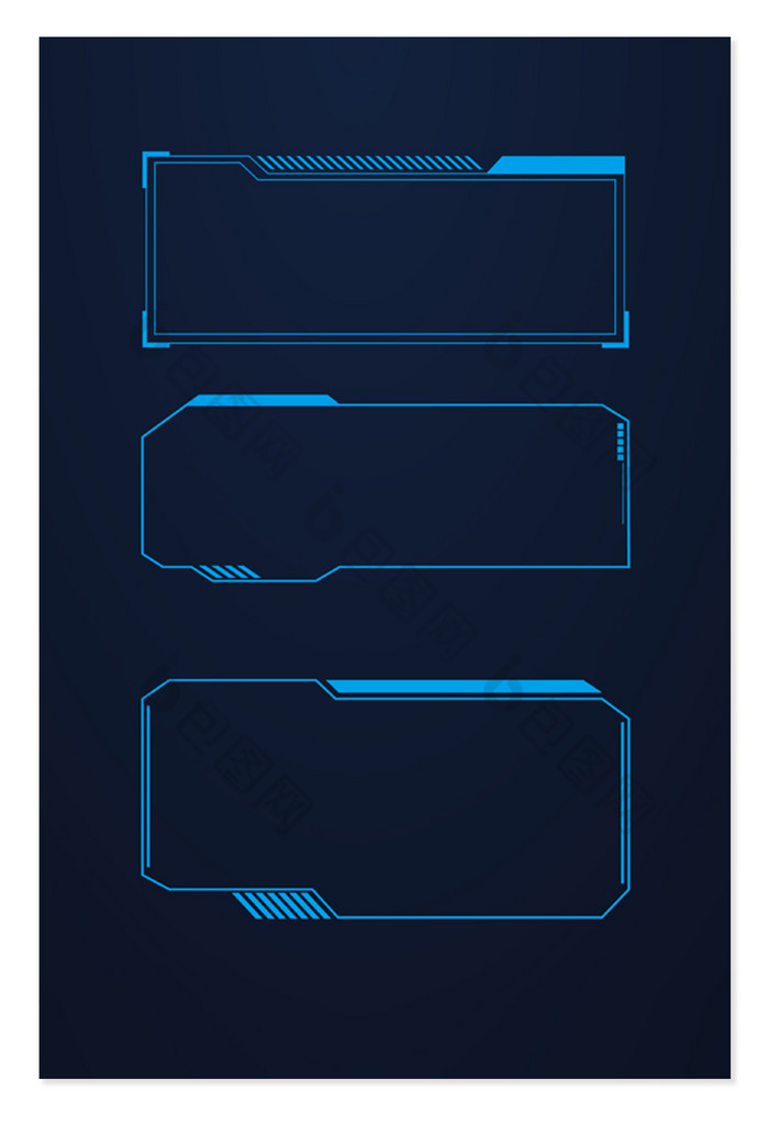 科技感蓝色背景边框元素