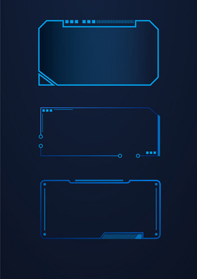 深蓝色现代科技边框元素