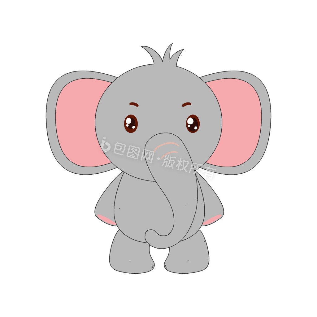 卡通灰色大象动图GIF图片