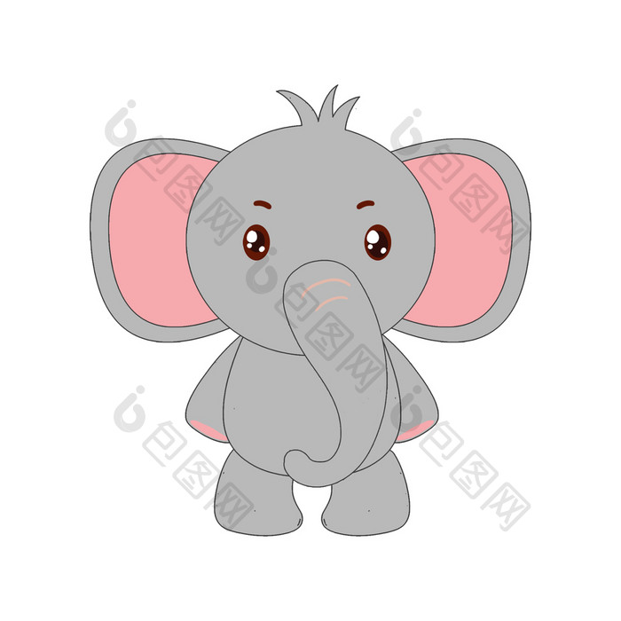 卡通灰色大象动图GIF