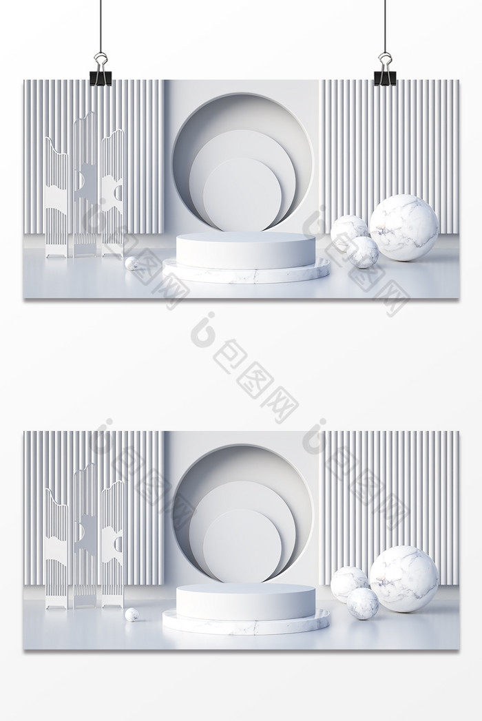 【c4d白色极简简约大气电商展台】图片下载-包图网