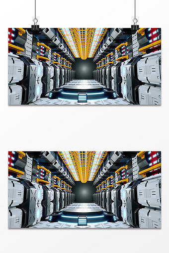 C4D创意空间科技长廊电商展台图片