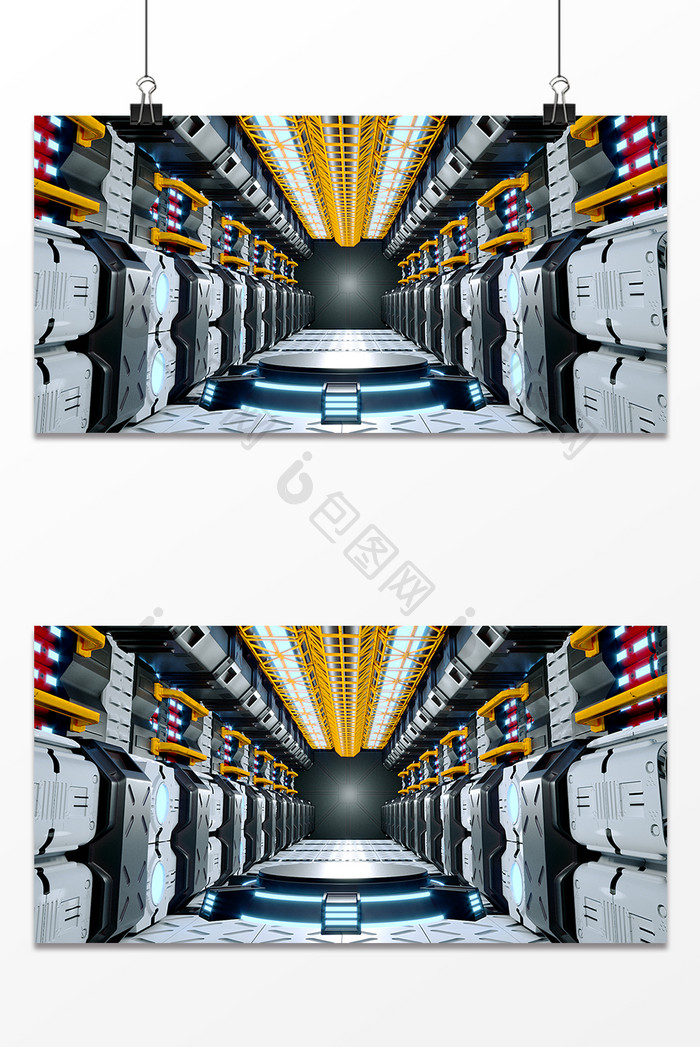 C4D创意空间科技长廊电商展台