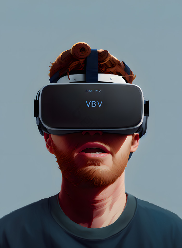 元宇宙VR眼镜男性虚拟数字艺术图片