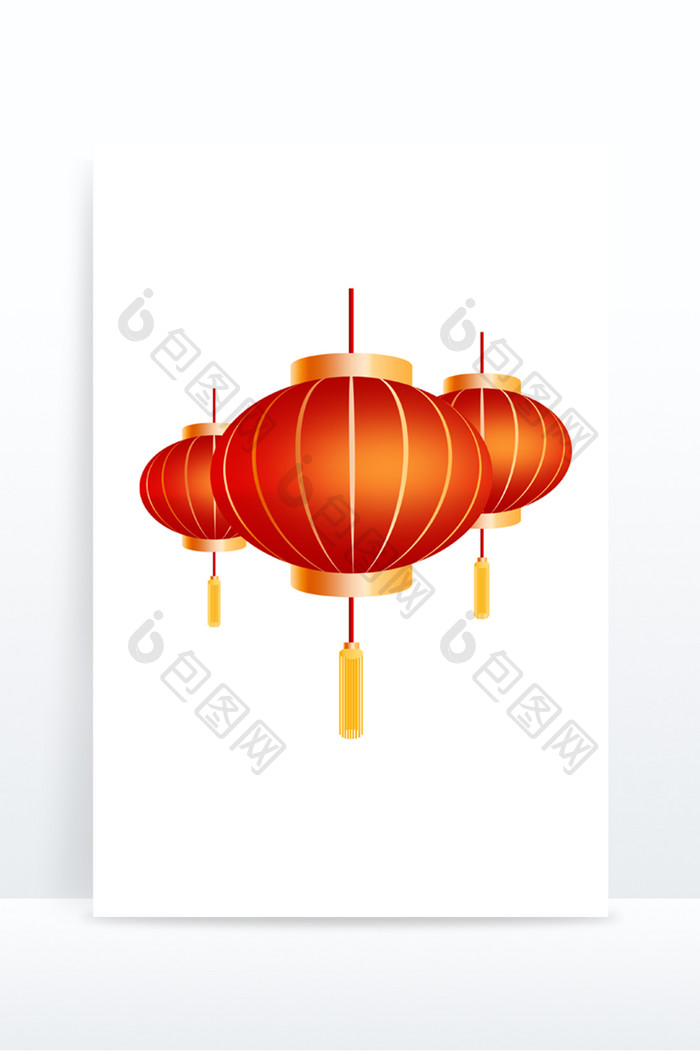 新年中国传统灯笼元素