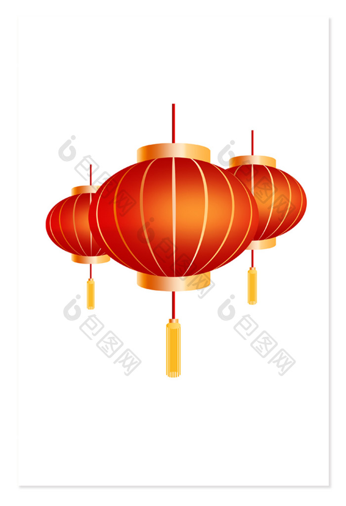 新年中国传统灯笼元素